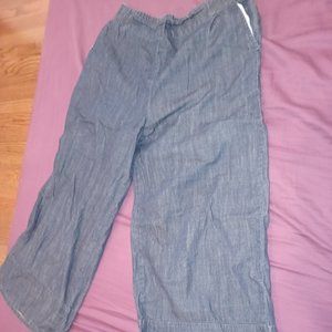 Denim wide leg pants with pockets